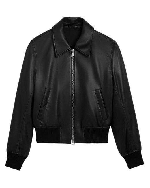 AMI Black Ami De Coeur Leather Jacket