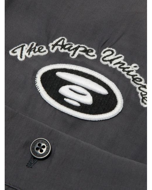 Camicia A Maniche Corte di Aape By A Bathing Ape in Black da Uomo