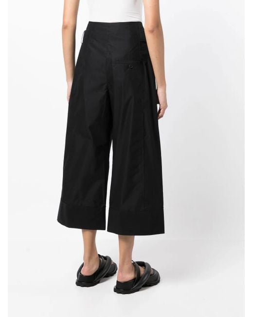 3.1 Phillip Lim Black Pleat-Detail Belted Cropped Trousers