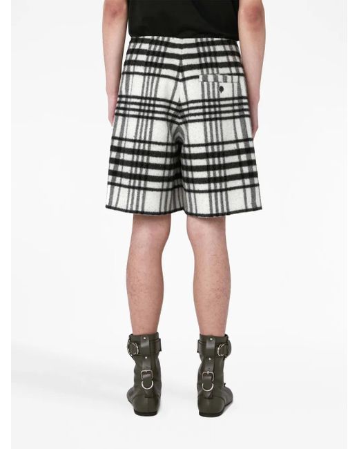 J.W. Anderson Gray Tartan-Check Wide-Leg Shorts
