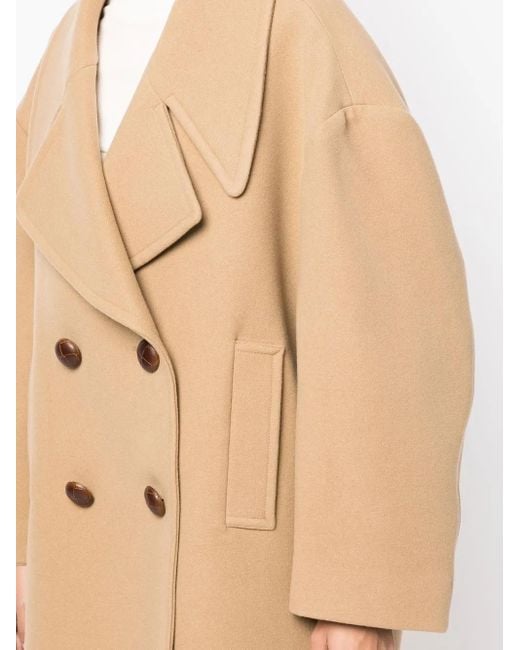 Goen.J Natural Oversized Double-Breasted Peacoat