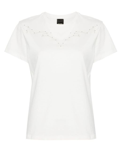 Pinko White Western-style Yoke T-shirt