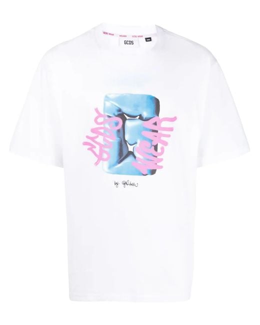 Gcds White "G" Graffiti Loose Tee for men