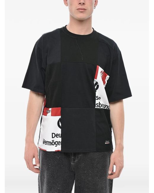 Children of the discordance Black Patchwork Logo-Print T-Shirt for men