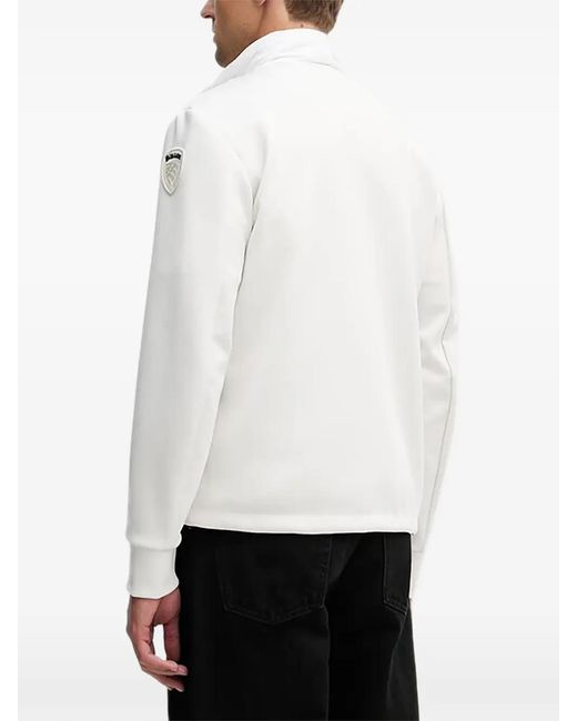 Blauer White Quilted Patch Jacket for men