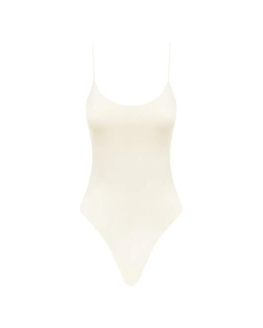 Myra Swim White Yves High-Leg Swimsuit