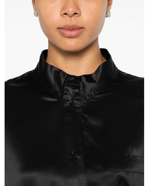 Marie Adam-Leenaerdt Black Chemise Oversize À Fini Satiné