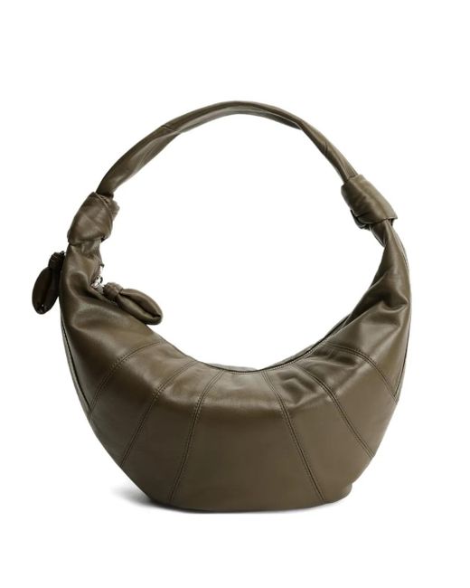 Lemaire Gray Fortune Croissant Knotted Panelled Shoulder Bag