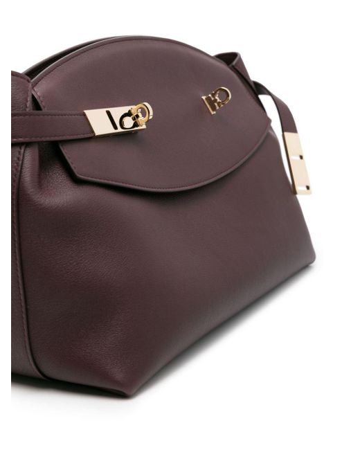 Ferragamo Purple Hug Leather Shoulder Bag