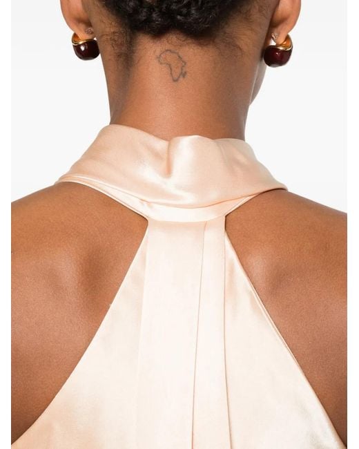 Galvan White Pandora Satin Gown