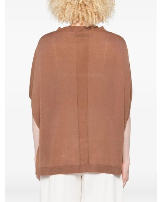 Top Solange Knit Con Scollo A Barca di Liviana Conti in Brown