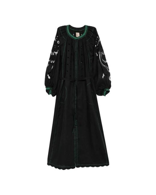 Vita Kin Black Babylon Embroidered Midi Dress