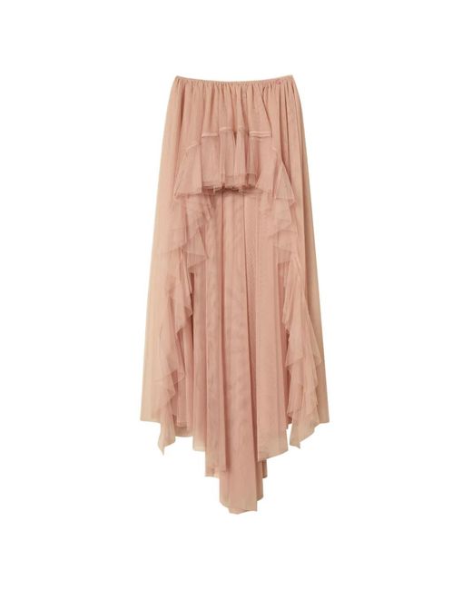 Twinset Natural X Myfo Asymmetric Tulle Skirt