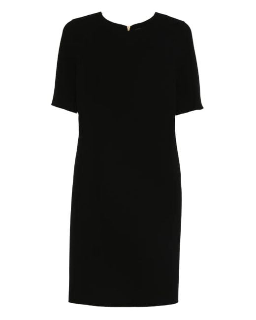 Giorgio Armani Black Zip-Fastening Short-Sleeve Midi Dress