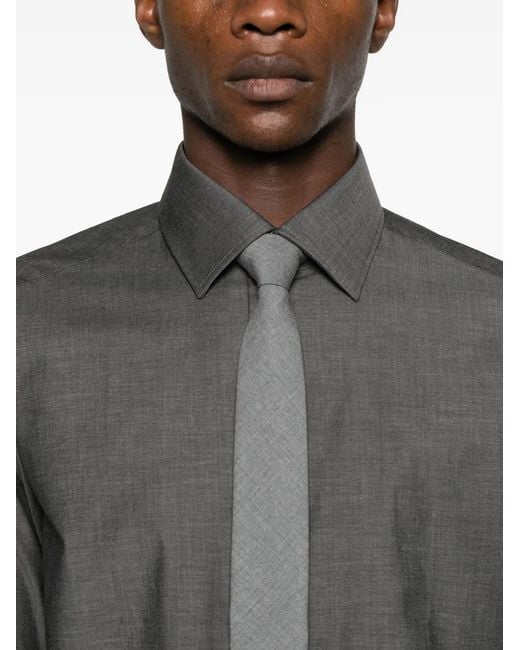 Sand Gray Mélange-Effect Shirt for men