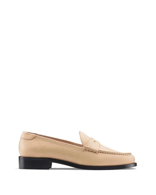 Koio Natural Penny Slot Strap Loafers