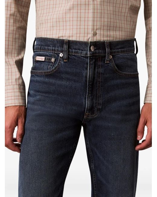 Calvin Klein Blue Logo-Patch Jeans for men
