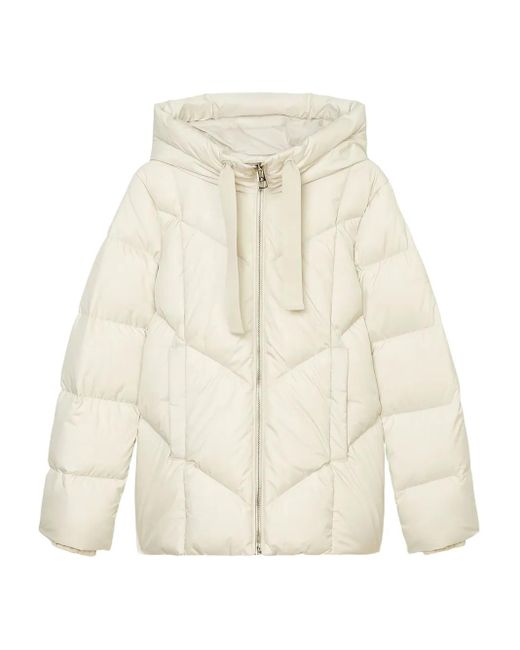 Marc O' Polo White Quilted Hooded Jacket