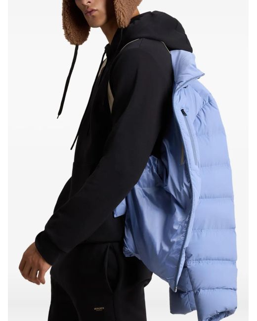 Woolrich Stretch Donsjack Met Capuchon in het Blue voor heren