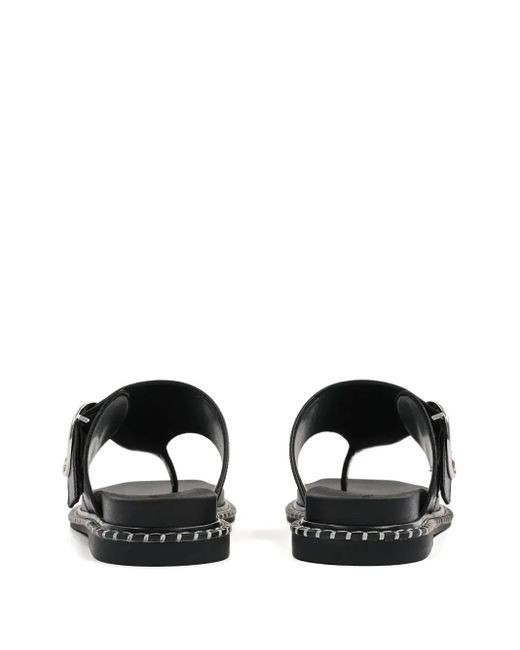 Karl Lagerfeld Black Buckle-Detail Thong Sandals