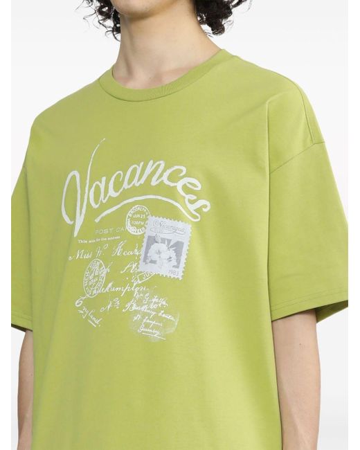 T-shirt con stampa Vacances di FIVE CM in Green da Uomo