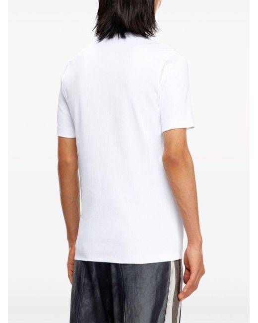 DIESEL White D-ribber-n Crew-neck T-shirt for men