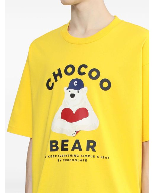 Chocoolate T-shirt Met Grafische Print in het Yellow voor heren
