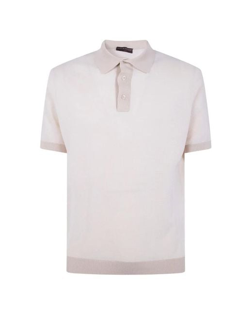 FILIPPO DE LAURENTIIS White Short-Sleeve Polo Shirt for men