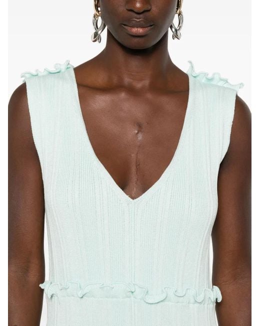 Jil Sander White Asymmetric Midi Dress