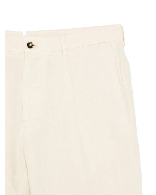 Dell'Oglio White Button Pleated Shorts for men