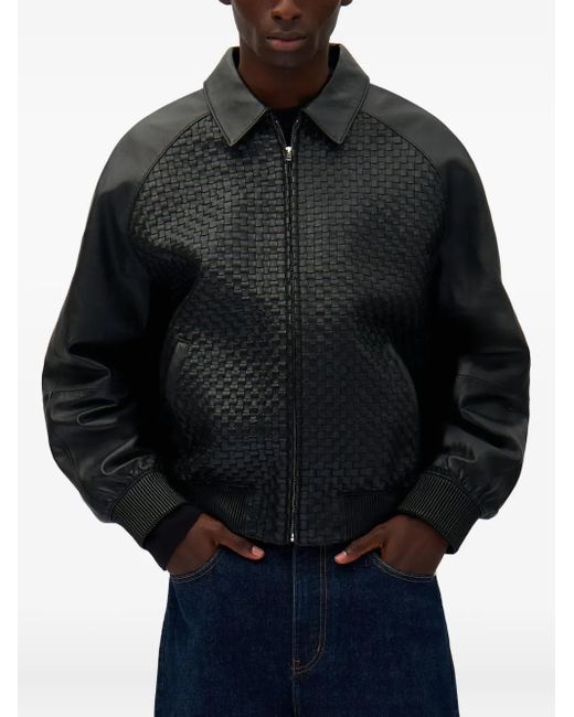 Arte' Black Leather Jacket for men