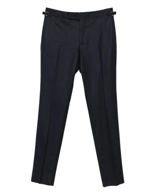 Tom Ford Blue Tailored Pinstripe Trousers for men