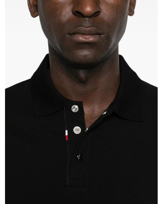Moncler Black Short-Sleeve Polo Shirt for men
