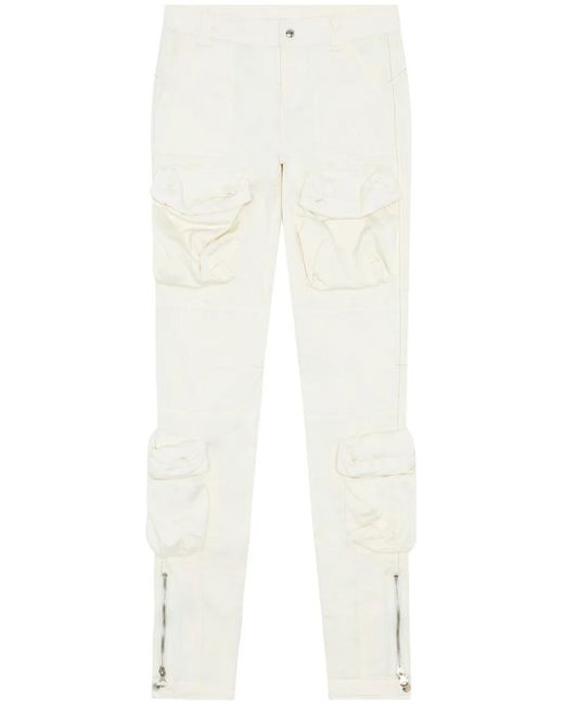 DIESEL Cream White Cotton-lyocell Blend Cargo