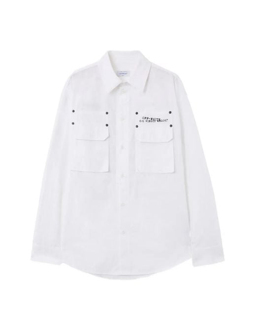 Off-White c/o Virgil Abloh White Type Arrow Poplin Overshirt for men