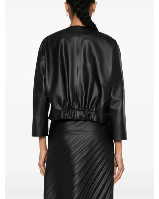 Nissa Black Faux-Leather Jacket