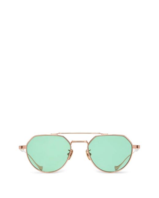 Cutler & Gross Green Geometric Pilot Sunglasses