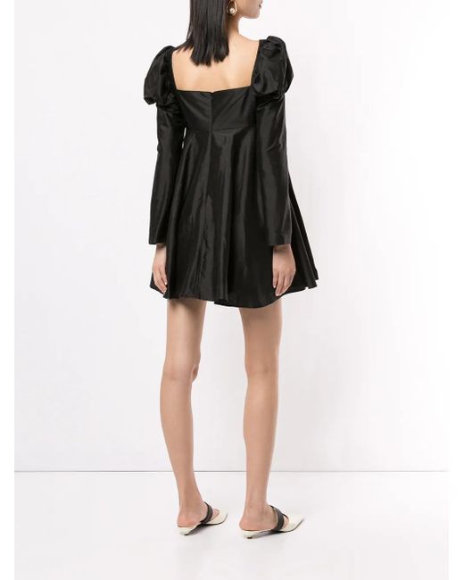Macgraw Black Romantic Puff Sleeve Dress