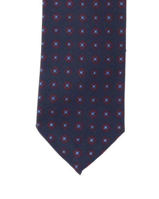 Cesare Attolini Blue Cravate À Imprimé Géométrique for men