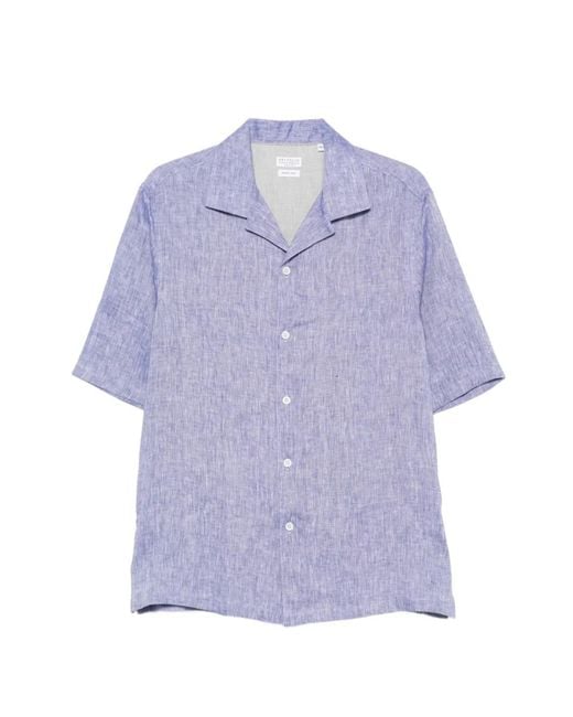 Brunello Cucinelli Purple Camp-Collar Shirt for men