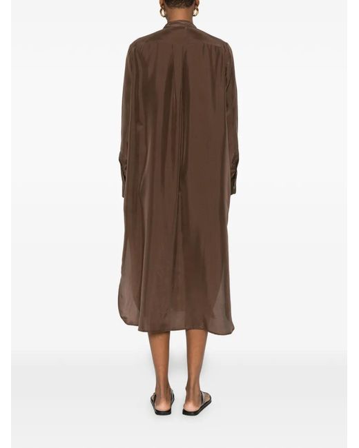 P.A.R.O.S.H. Brown Robe Mi-Longue À Boutonnière