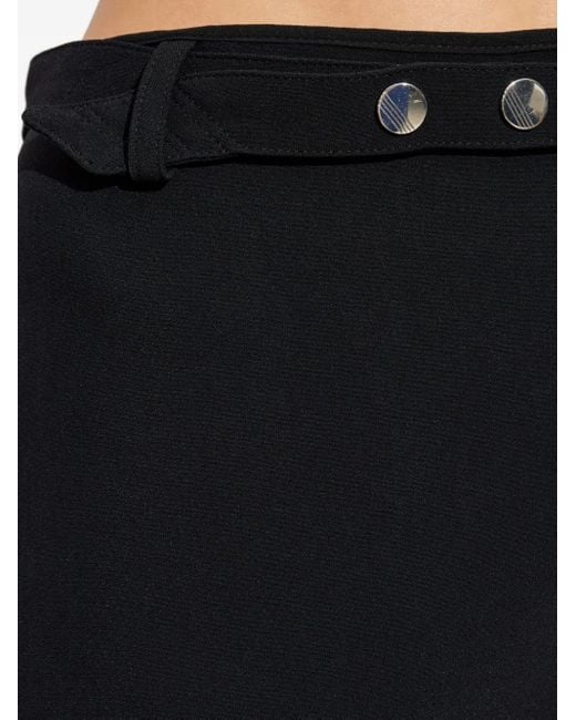 The Attico Black Mini Skirt With A Transparent Mesh Panel