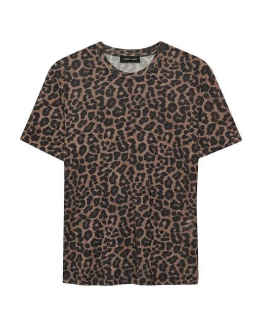 Anine Bing Gray Sylvie Leopard-print T-shirt