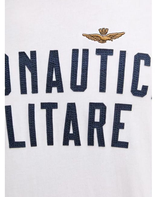 Aeronautica Militare White Logo-Print T-Shirt for men