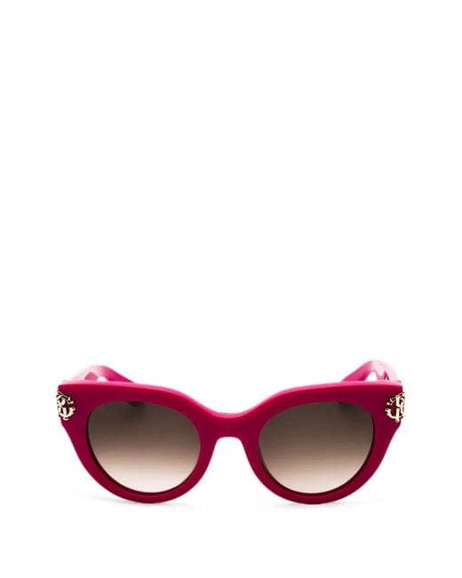 Roberto Cavalli Pink Logo-Detail Cat-Eye Sunglasses