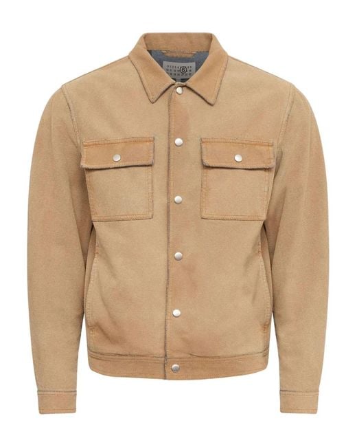 MM6 by Maison Margiela Natural Suede Effect Denim Jacket for men
