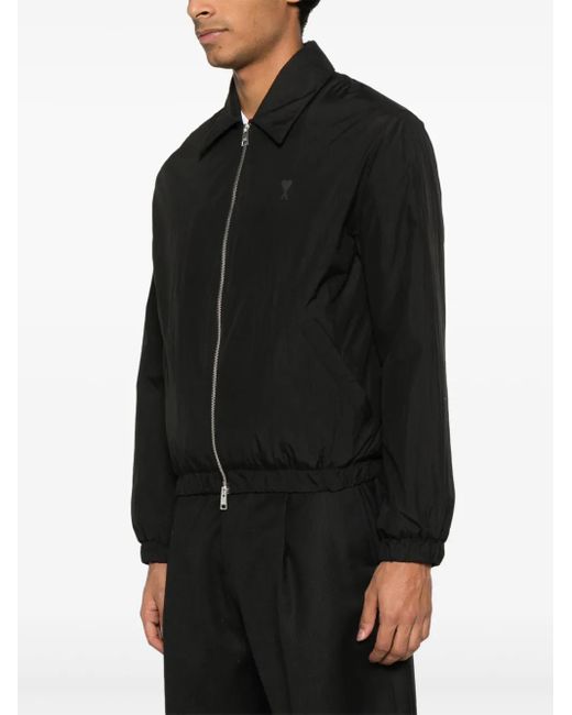 AMI Black Classic Adc Zipped Jacket for men