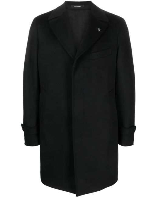 Tagliatore Black Concealed-Fastening Virgin Wool Jacket for men