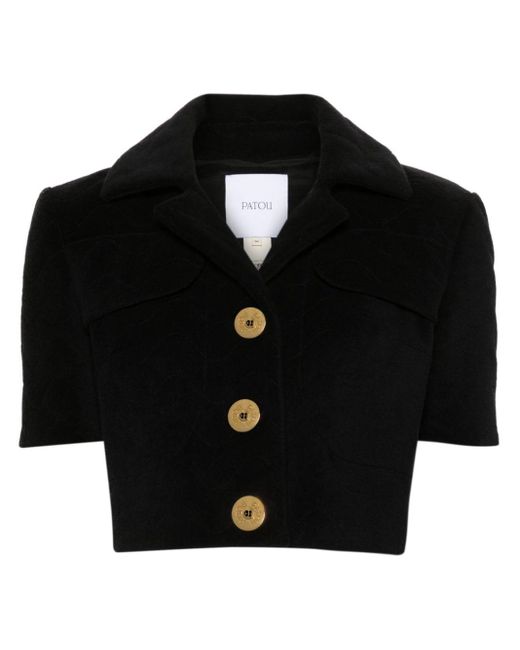 Patou Black Cropped-Jacke aus Frottee