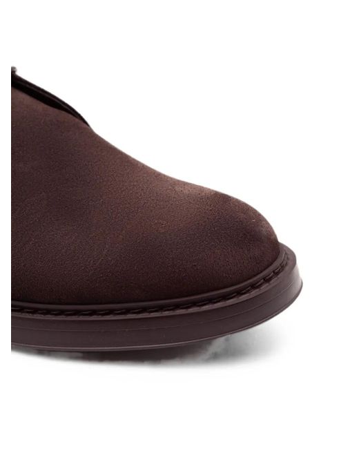 Doucal's Brown Lace-Up Suede Ankle Boots for men